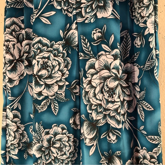 Womens Worthington Petite Blue Floral Wide Leg Pants - Picture 3 of 16